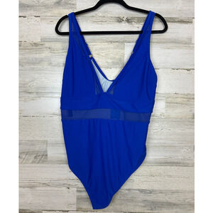 Cupshe Womens Plus 1X Electric Blue One Piece Swimsuit Cheeky NWT Resort Beach